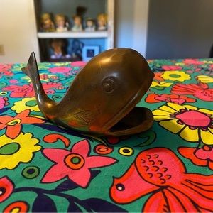 ⭐️2/$10 Vintage brass whale 🐳 can be ashtray or for cone inscense